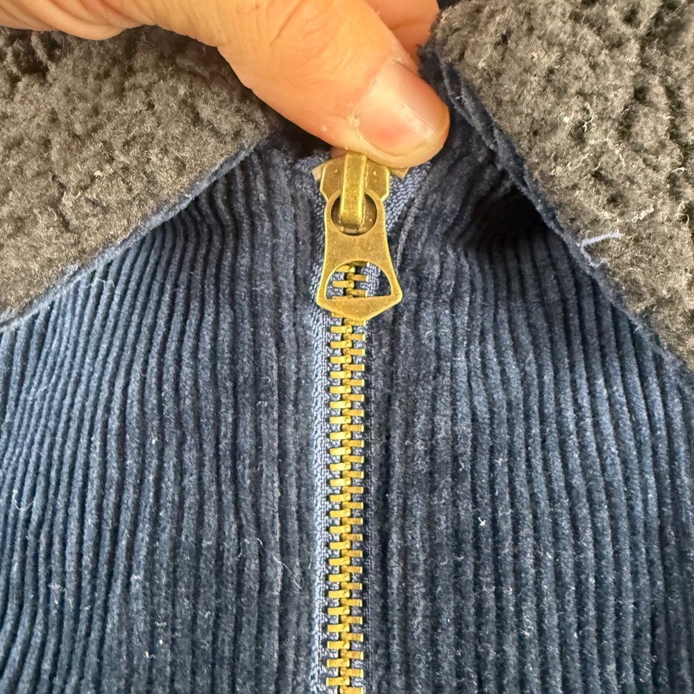 Bonobos Bomber Jacket Men's L Blue Corduroy Sherpa Collar Flap Pockets Quilted - Picture 4 of 10